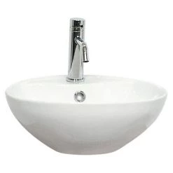 Miller New York Wall Hung Countertop Basin Unit - White - 400mm inc. Basin -Vanity Units Sales Store 174W1 LN 460