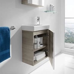 Roca Mini 450m Wall Hung Vanity Unit - Textured Grey 8 Roca Mini 450m Wall Hung Vanity Unit - Textured Grey -Vanity Units Sales Store 855873156 D3 460