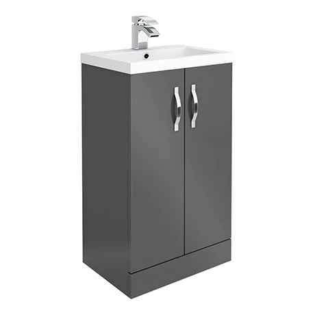 Apollo2 505mm Gloss Grey Floor Standing Vanity Unit 1 Apollo2 505mm Gloss Grey Floor Standing Vanity Unit
