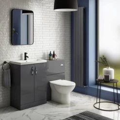 Apollo2 605mm Gloss Grey Floor Standing Vanity Unit 9 Apollo2 605mm Gloss Grey Floor Standing Vanity Unit -Vanity Units Sales Store AP2GFS6 d3 460