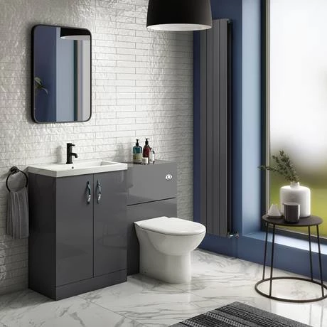Apollo2 605mm Gloss Grey Floor Standing Vanity Unit 4 Apollo2 605mm Gloss Grey Floor Standing Vanity Unit - Image 4