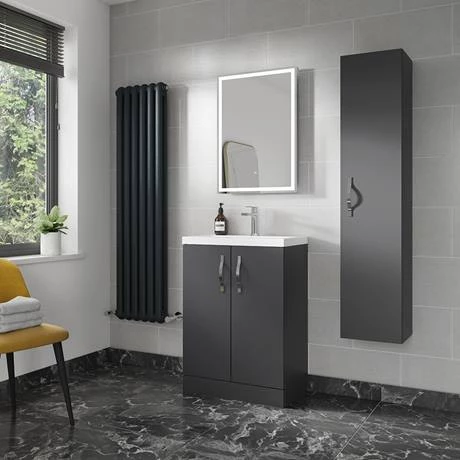 Apollo2 605mm Gloss Grey Floor Standing Vanity Unit 5 Apollo2 605mm Gloss Grey Floor Standing Vanity Unit - Image 5