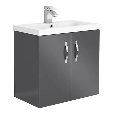 Apollo2 605mm Gloss Grey Wall Hung Vanity Unit 1 Apollo2 605mm Gloss Grey Wall Hung Vanity Unit