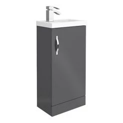 Apollo2 405mm Gloss Grey Compact Floor Standing Vanity Unit