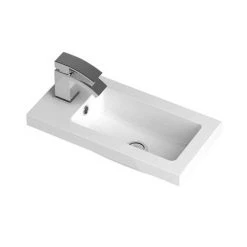 Apollo2 505mm Gloss Grey Compact Floor Standing Vanity Unit w. Matt Black Handles -Vanity Units Sales Store APC2GFS5MB d2 460