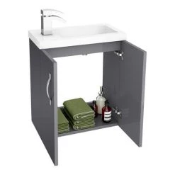 Apollo2 505mm Gloss Grey Compact Wall Hung Vanity Unit 5 Apollo2 505mm Gloss Grey Compact Wall Hung Vanity Unit -Vanity Units Sales Store APC2GWH5 nd1 460