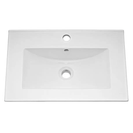 Arezzo 600 Matt Black Framed Vanity Unit with Ceramic Basin and Open Shelf 3 Arezzo 600 Matt Black Framed Vanity Unit with Ceramic Basin and Open Shelf - Image 3