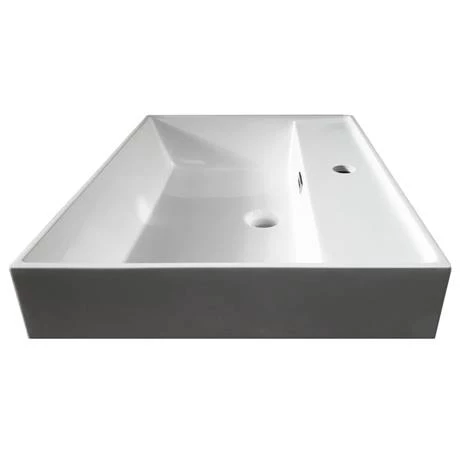 Arezzo Countertop Basin Unit - Gloss White with Black Frame - 800mm inc. Basin 2 Arezzo Countertop Basin Unit - Gloss White with Black Frame - 800mm inc. Basin - Image 2