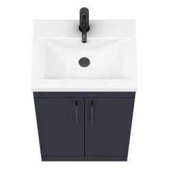 Arezzo 500 Matt Blue Floor Standing Vanity Unit with Matt Black Handles -Vanity Units Sales Store AZB5FSVBK D5 460