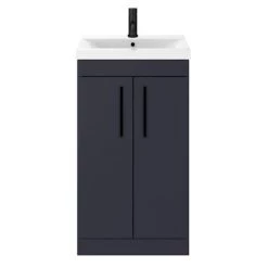 Arezzo 500 Matt Blue Floor Standing Vanity Unit with Matt Black Handles -Vanity Units Sales Store AZB5FSVBK d3 460