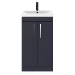 Arezzo 500 Matt Blue Floor Standing Vanity Unit with Chrome Handles -Vanity Units Sales Store AZB5FSVCH d3 460