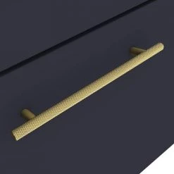 Arezzo Wall Hung Vanity Unit - Matt Blue - 500mm with Industrial Style Brushed Brass Handle 6 Arezzo Wall Hung Vanity Unit - Matt Blue - 500mm with Industrial Style Brushed Brass Handle -Vanity Units Sales Store AZB5WHVBBIS d2 460