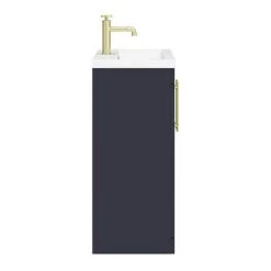 Arezzo Floor Standing Vanity Unit - Matt Blue - 600mm with Industrial Style Brushed Brass Handles -Vanity Units Sales Store AZB6FSVBBIS D5 460