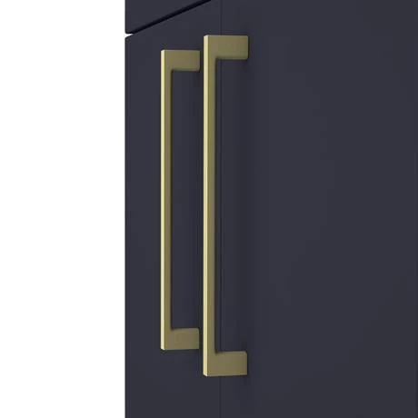 Arezzo 600 Matt Blue Floor Standing Vanity Unit with Brushed Brass Handles 3 Arezzo 600 Matt Blue Floor Standing Vanity Unit with Brushed Brass Handles - Image 3