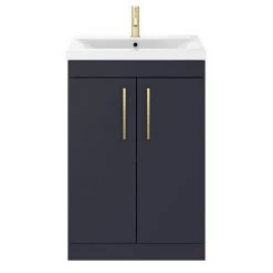 Arezzo 600 Matt Blue Floor Standing Vanity Unit with Brushed Brass Handles 9 Arezzo 600 Matt Blue Floor Standing Vanity Unit with Brushed Brass Handles -Vanity Units Sales Store AZB6FSVBB nd1 460
