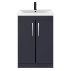 Arezzo 600 Matt Blue Floor Standing Vanity Unit with Chromes Handles -Vanity Units Sales Store AZB6FSVCH detail3 460