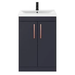 Arezzo 600 Matt Blue Floor Standing Vanity Unit with Rose Gold Handles 8 Arezzo 600 Matt Blue Floor Standing Vanity Unit with Rose Gold Handles -Vanity Units Sales Store AZB6FSVRG nd1 460