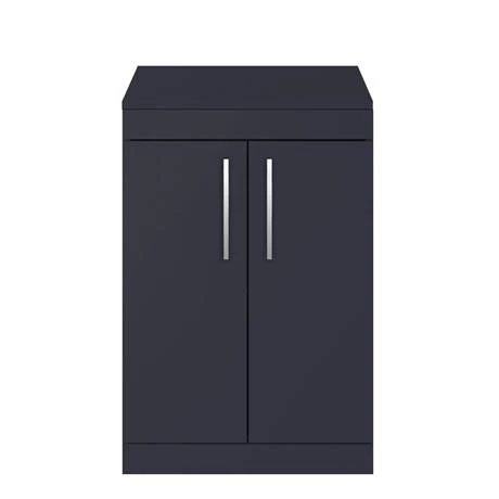 Arezzo Floor Standing Countertop Vanity Unit - Matt Blue - 600mm with Chrome Handles 3 Arezzo Floor Standing Countertop Vanity Unit - Matt Blue - 600mm with Chrome Handles - Image 3