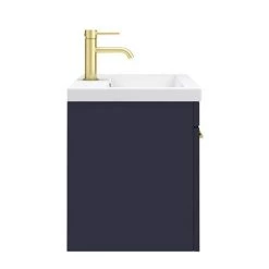 Arezzo 600 Matt Blue Wall Hung 1-Drawer Vanity Unit with Brushed Brass Handle 10 Arezzo 600 Matt Blue Wall Hung 1-Drawer Vanity Unit with Brushed Brass Handle -Vanity Units Sales Store AZB6WHVBB D5 460