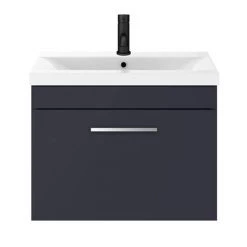 Arezzo 600 Matt Blue Wall Hung 1-Drawer Vanity Unit with Chrome Handle 9 Arezzo 600 Matt Blue Wall Hung 1-Drawer Vanity Unit with Chrome Handle -Vanity Units Sales Store AZB6WHVCH D4N 460