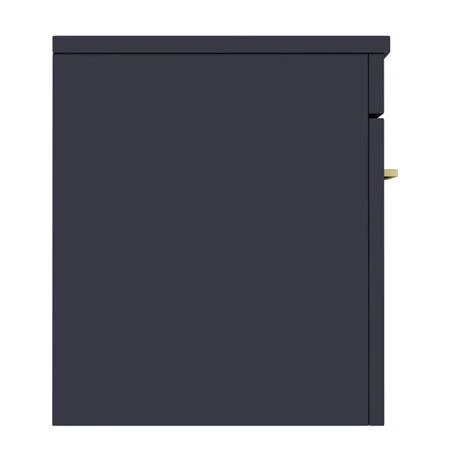Arezzo Wall Hung Countertop Vanity Unit - Matt Blue - 600mm with Brushed Brass Handle 5 Arezzo Wall Hung Countertop Vanity Unit - Matt Blue - 600mm with Brushed Brass Handle - Image 5