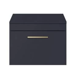 Arezzo Wall Hung Countertop Vanity Unit - Matt Blue - 600mm with Brushed Brass Handle 7 Arezzo Wall Hung Countertop Vanity Unit - Matt Blue - 600mm with Brushed Brass Handle -Vanity Units Sales Store AZB6WHWBB d2 460