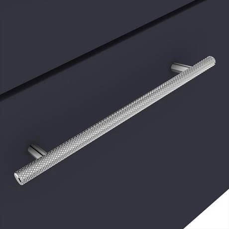 Arezzo Wall Hung Countertop Vanity Unit - Matt Blue - 600mm with Industrial Style Chrome Handle 2 Arezzo Wall Hung Countertop Vanity Unit - Matt Blue - 600mm with Industrial Style Chrome Handle - Image 2