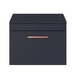 Arezzo Wall Hung Countertop Vanity Unit - Matt Blue - 600mm with Rose Gold Handle -Vanity Units Sales Store AZB6WHWRG nd2 460