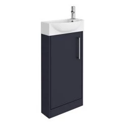 Arezzo Matt Blue 450mm 1TH Floor Standing Cloakroom Vanity Unit -Vanity Units Sales Store AZBLU4FS d4 460