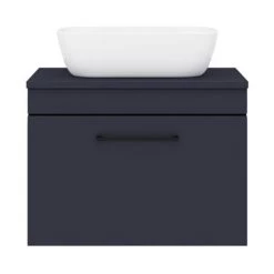 Arezzo Wall Hung Countertop Basin Unit - Blue with Black Handle - 600mm inc. Basin -Vanity Units Sales Store AZBWHMB465 d4 460