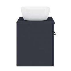 Arezzo Wall Hung Countertop Basin Unit - Blue with Black Handle - 600mm inc. Basin -Vanity Units Sales Store AZBWHMB465 d5 460