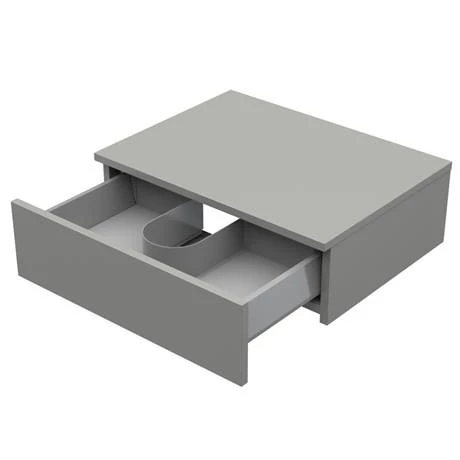Arezzo Wall Hung Countertop Basin Shelf with Drawer - Matt Grey - 600 x 450mm 2 Arezzo Wall Hung Countertop Basin Shelf with Drawer - Matt Grey - 600 x 450mm - Image 2