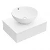 Arezzo Floating Basin Shelf with Drawer - Matt White - 600mm inc. Round Basin