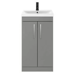 Arezzo 500 Matt Grey Floor Standing Vanity Unit with Chrome Handles -Vanity Units Sales Store AZG5FSVCH d3 460