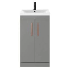 Arezzo 500 Matt Grey Floor Standing Vanity Unit with Rose Gold Handles 6 Arezzo 500 Matt Grey Floor Standing Vanity Unit with Rose Gold Handles -Vanity Units Sales Store AZG5FSVRG detail1 460