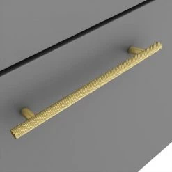 Arezzo Wall Hung Vanity Unit - Matt Grey - 500mm with Industrial Style Brushed Brass Handle 6 Arezzo Wall Hung Vanity Unit - Matt Grey - 500mm with Industrial Style Brushed Brass Handle -Vanity Units Sales Store AZG5WHVBBIS d2 460