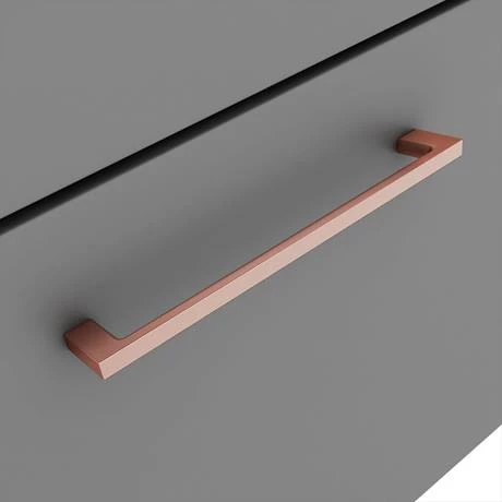 Arezzo 500 Matt Grey Wall Hung 1-Drawer Vanity Unit with Rose Gold Handle 3 Arezzo 500 Matt Grey Wall Hung 1-Drawer Vanity Unit with Rose Gold Handle - Image 3