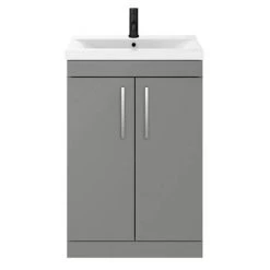 Arezzo 600 Matt Grey Floor Standing Vanity Unit with Chrome Handles 8 Arezzo 600 Matt Grey Floor Standing Vanity Unit with Chrome Handles -Vanity Units Sales Store AZG6FSVCH d3 460