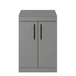 Arezzo Floor Standing Countertop Vanity Unit - Matt Grey - 600mm with Matt Black Handles 8 Arezzo Floor Standing Countertop Vanity Unit - Matt Grey - 600mm with Matt Black Handles -Vanity Units Sales Store AZG6FSWBK d3 460