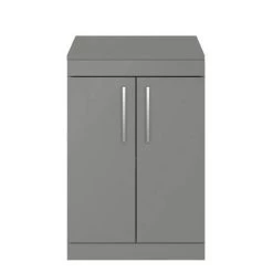 Arezzo Floor Standing Countertop Vanity Unit - Matt Grey - 600mm with Chrome Handles -Vanity Units Sales Store AZG6FSWCH d3 460