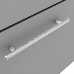 Arezzo Wall Hung Vanity Unit - Matt Grey - 600mm with Industrial Style Chrome Handle -Vanity Units Sales Store AZG6WHVCHIS d2 460