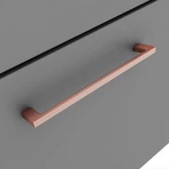Arezzo 600 Matt Grey Wall Hung 1-Drawer Vanity Unit with Rose Gold Handle -Vanity Units Sales Store AZG6WHVRG d3 460