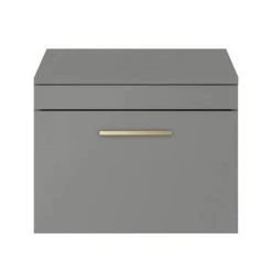 Arezzo Wall Hung Countertop Vanity Unit - Matt Grey - 600mm with Brushed Brass Handle 6 Arezzo Wall Hung Countertop Vanity Unit - Matt Grey - 600mm with Brushed Brass Handle -Vanity Units Sales Store AZG6WHWBB D2 460