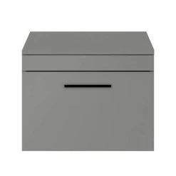 Arezzo Wall Hung Countertop Vanity Unit - Matt Grey - 600mm with Matt Black Handle -Vanity Units Sales Store AZG6WHWBK nd2 460