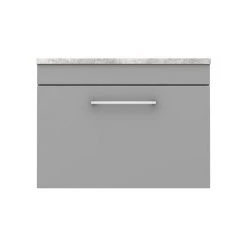 Arezzo Wall Hung Countertop Vanity Unit - Matt Grey - 600mm with Bellato Grey Worktop & Chrome Handle -Vanity Units Sales Store AZG6WHWCHG d6 460