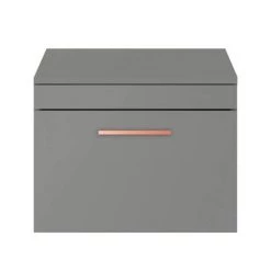 Arezzo Wall Hung Countertop Vanity Unit - Matt Grey - 600mm with Rose Gold Handle -Vanity Units Sales Store AZG6WHWRG d2 460