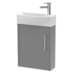 Arezzo Matt Grey 450mm 1TH Wall Hung Cloakroom Vanity Unit