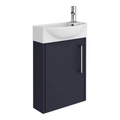 Arezzo Matt Blue 450mm 1TH Wall Hung Cloakroom Vanity Unit -Vanity Units Sales Store AZMB4WH d4 460