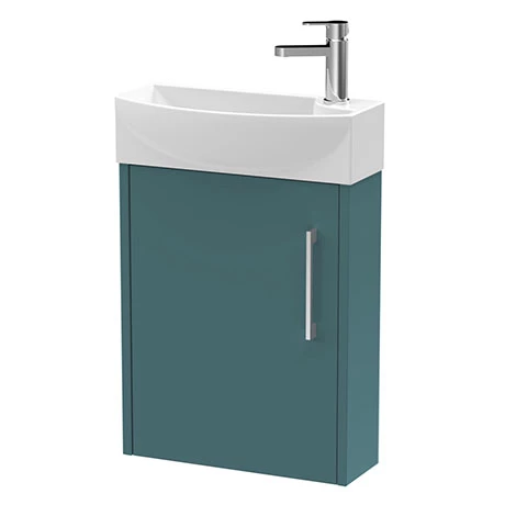 Arezzo Matt Green 450mm 1TH Wall Hung Cloakroom Vanity Unit 1 Arezzo Matt Green 450mm 1TH Wall Hung Cloakroom Vanity Unit