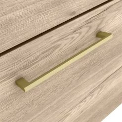 Arezzo Wall Hung Vanity Unit - Rustic Oak - 500mm with Brushed Brass Handle -Vanity Units Sales Store AZRO5WHVBB d3 460